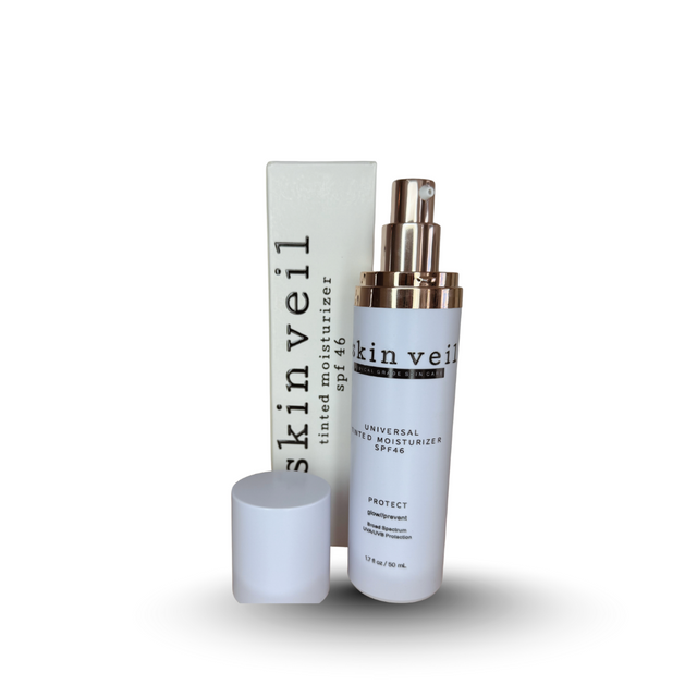SKIN VEIL Moisturizer with SPF 46 & Anti Aging Clear Universal Tinted SPF & Facial Sunscreen - Broad Spectrum Protection Against UVA and UVB Rays