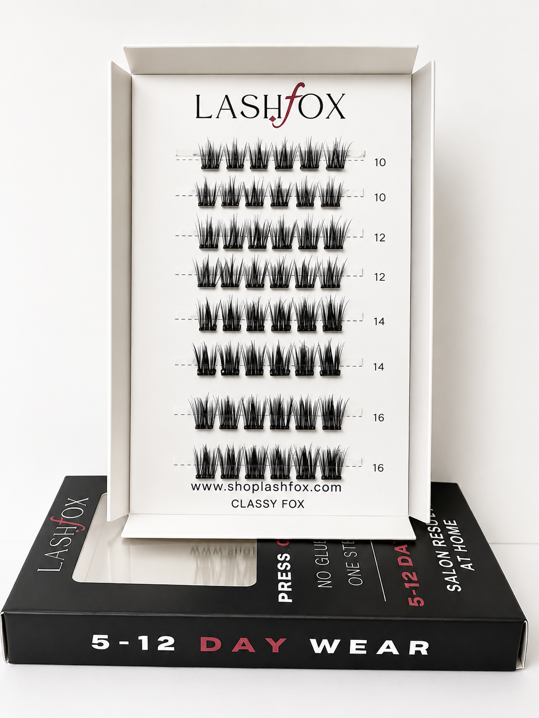 LashFox CLASSY FOX Press-On Lashes Kit – No Glue Needed, DIY Lash Extensions, Wispy Lashes, Reusable Natural Look, 5–12 Day Wear (Copy)