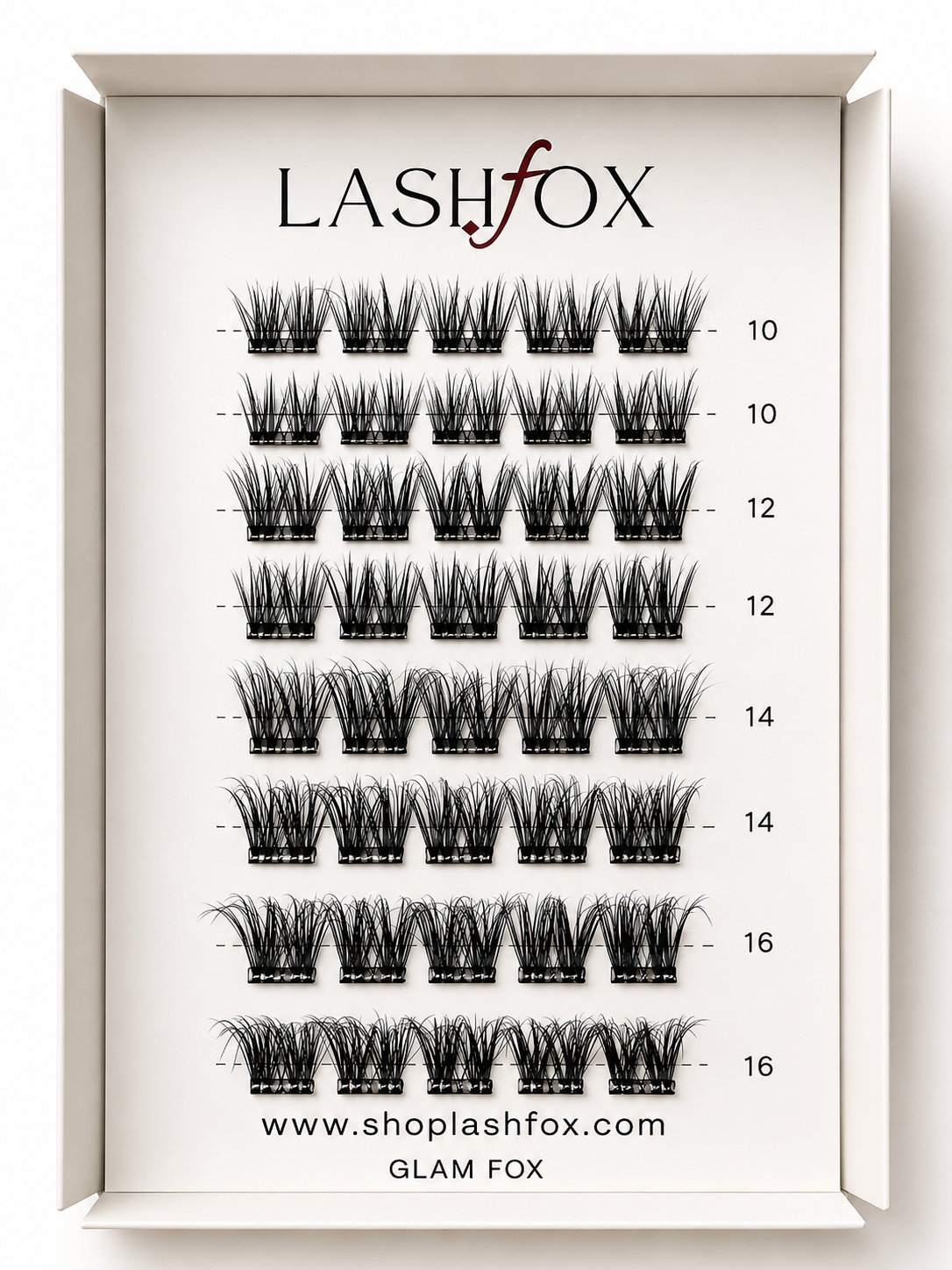 LashFox GLAM FOX Press-On Lashes Kit – No Glue Needed, DIY Lash Extensions, Wispy Lashes, Reusable Natural Look, 5–12 Day Wear (Copy) (Copy)