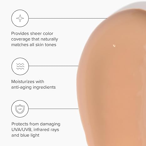 SKIN VEIL Moisturizer with SPF 46 & Anti Aging Clear Universal Tinted SPF & Facial Sunscreen - Broad Spectrum Protection Against UVA and UVB Rays
