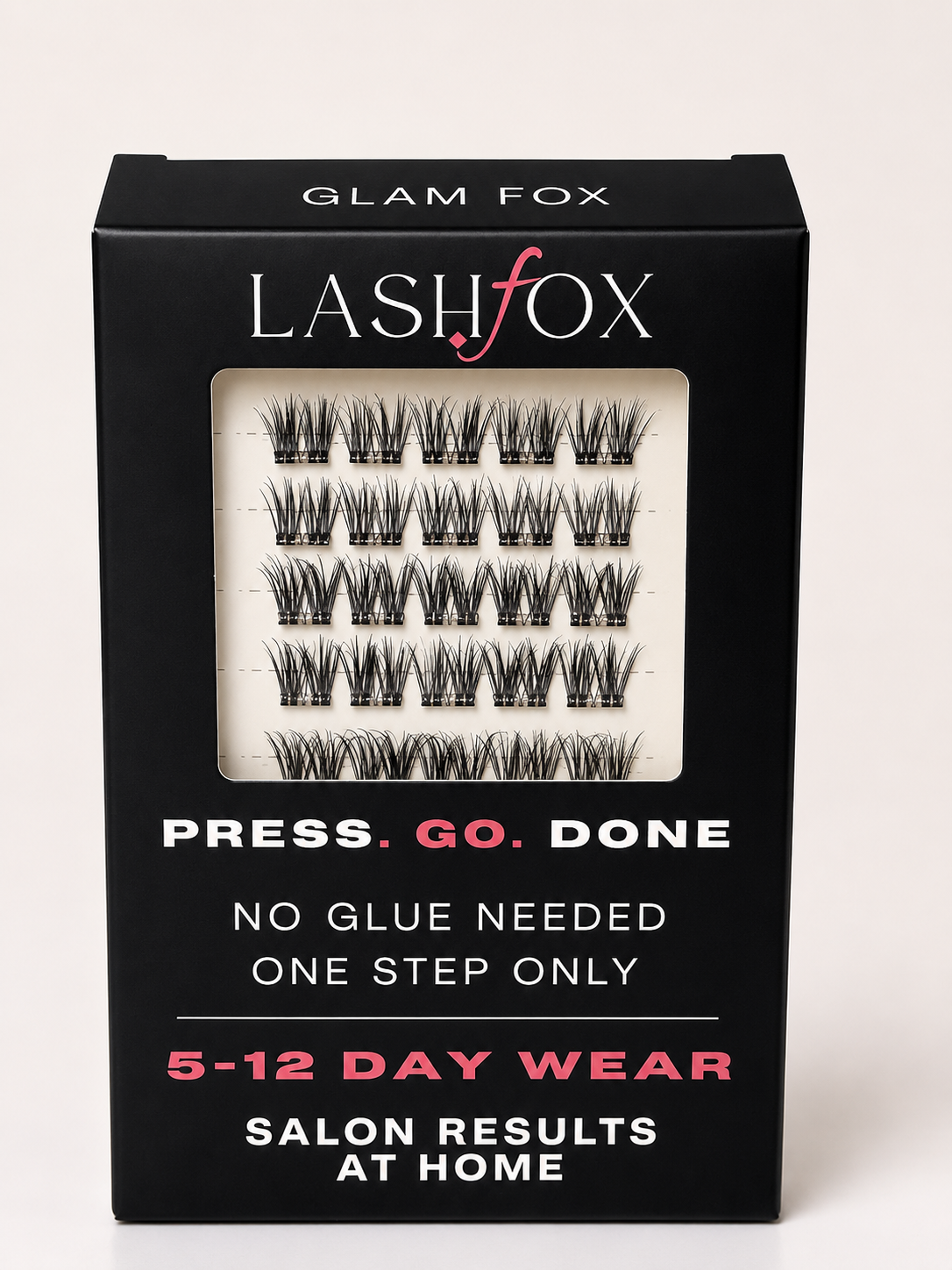 LashFox GLAM FOX Press-On Lashes Kit – No Glue Needed, DIY Lash Extensions, Wispy  Lashes, Reusable Natural Look, 5–12 Day Wear (Copy) (Copy)