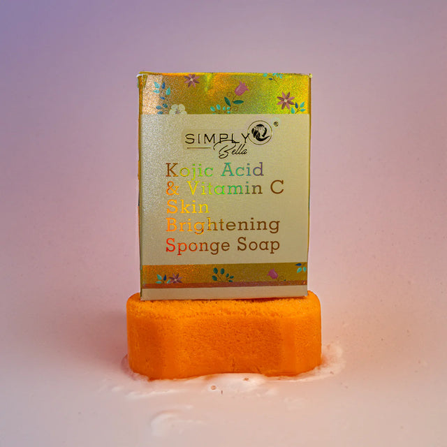 Kojic Acid Sponge Soap – Exfoliating Brightening Soap with Built-In Sponge | Deep Cleansing & Skin Lightening Body Soap | Gently Removes Dead Skin & Dark Spots