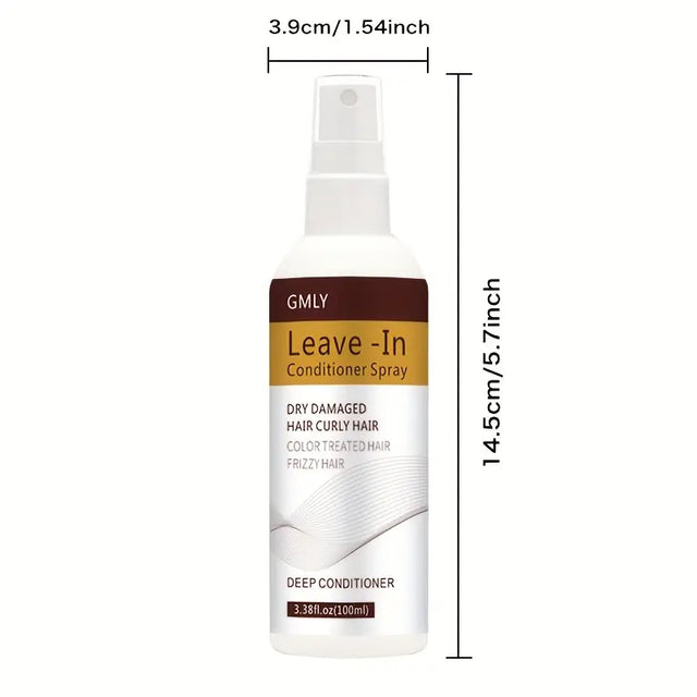 Protector de Calor Leave-In Conditioner Spray – Silky Smooth Hair, Heat Protectant up to 450°F, Enriched with Argan, Keratin, Jojoba, Coconut & Aloe, Hydrating for All Hair Types