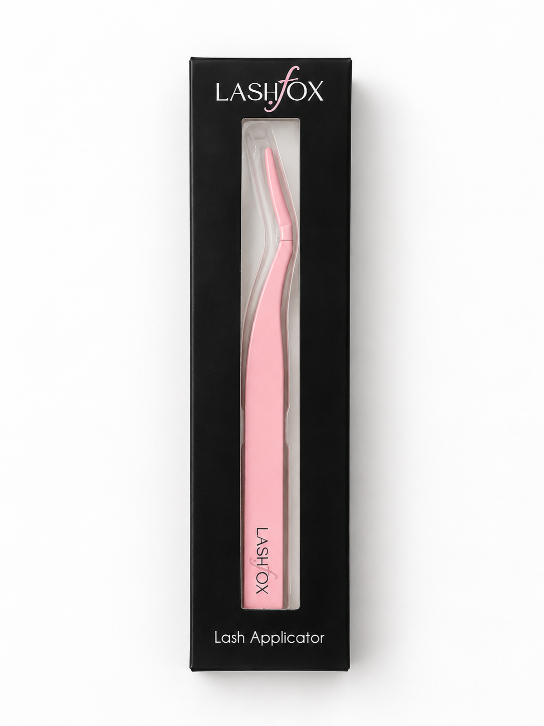 LashFox Precision Lash Applicator Tweezers – Pink & Black Lash Extension Tool for Press-On Lashes & DIY Lash Clusters