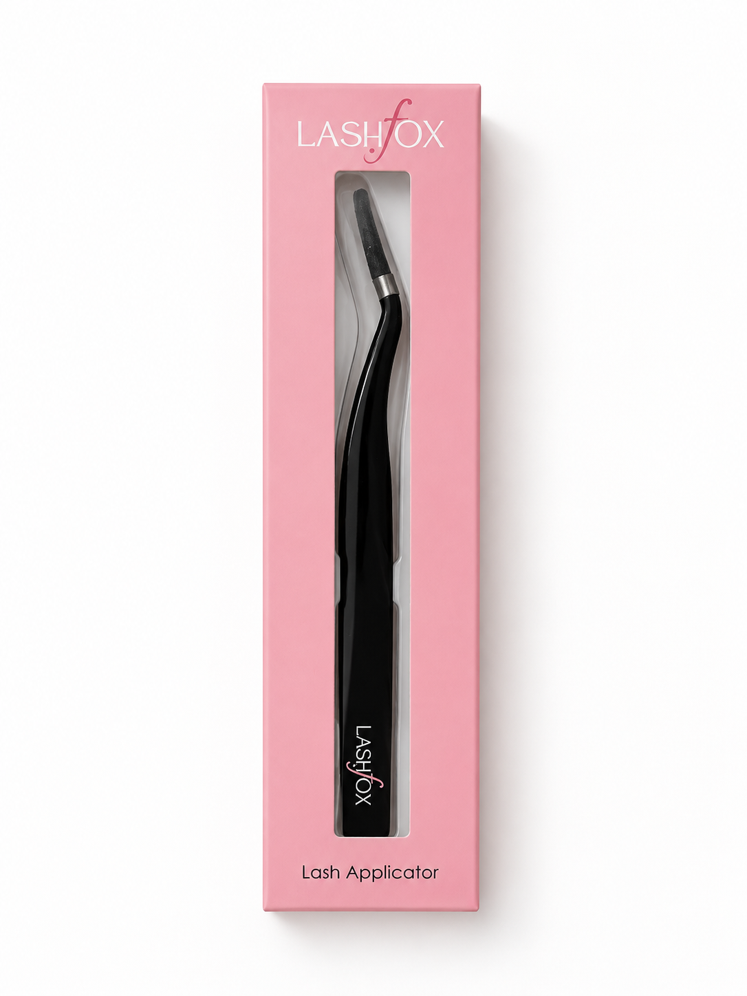 LashFox Precision Lash Applicator Tweezers – Pink & Black Lash Extension Tool for Press-On Lashes & DIY Lash Clusters