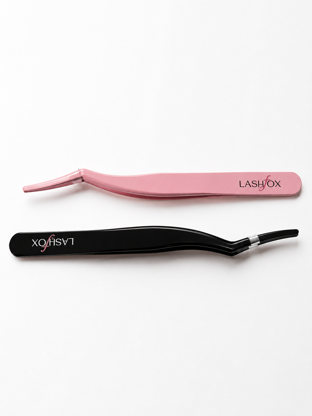 LashFox Precision Lash Applicator Tweezers – Pink & Black Lash Extension Tool for Press-On Lashes & DIY Lash Clusters