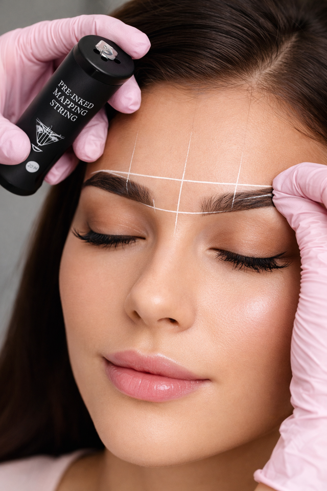 Pre-Inked Mapping String for Brows |White Bllanco | Brow Mapping Tool PMU