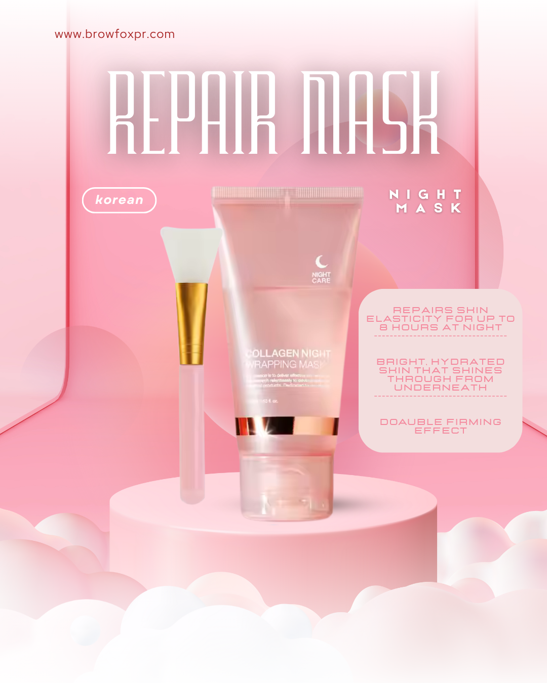 Korean Hydrolyzed Collagen Overnight Peel-Off Mask – Glass Skin Effect, Pore-Minimizing Facial Wrap