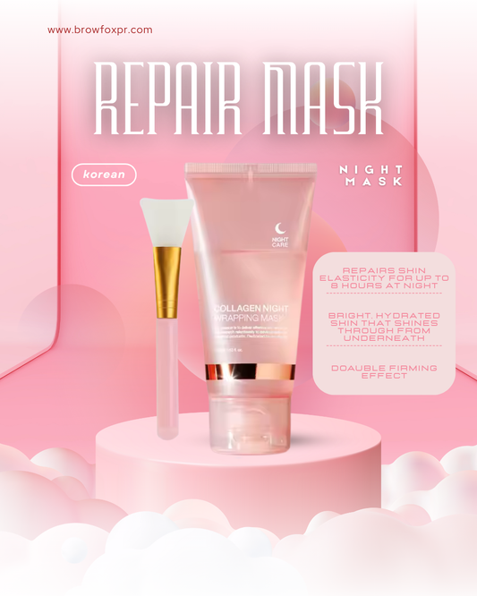 Korean Hydrolyzed Collagen Overnight Peel-Off Mask – Glass Skin Effect, Pore-Minimizing Facial Wrap