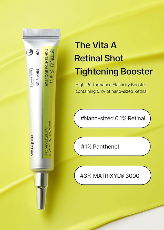 Celimax 15mL Retinal Shot Tightening Booster Cream Organic Gel Moisturizer for Firming Wrinkles Fine Lines Minimizing Pores