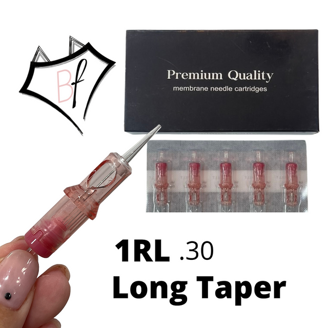 1RL .30 Pink Universal Membrane Cartdrige Needles long Taper Pack 20